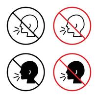 Stop Talking Sign for Quiet Zones, Public Libraries, and Noise Control Graphics vector