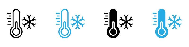 Cold Thermometer Icon Ideal for Weather and Healthcare Themes vector