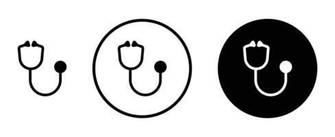 Stethoscope icon set collection for web vector