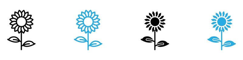 Sunflower icon set collection for web vector