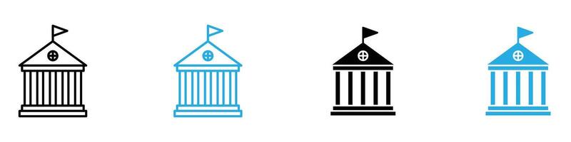 University icon set showcasing academic and educational symbols, ideal for school and university graphics. vector