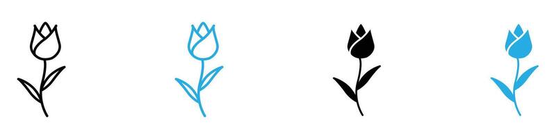 Tulip icon set collection for web vector