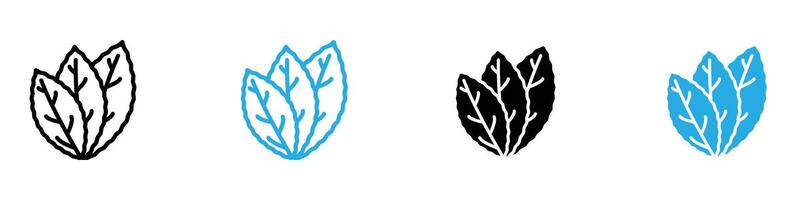 Tobacco leaves icon set collection for web vector