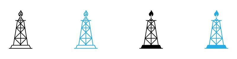 Shale Gas Rig Icon Perfect for Energy and Industrial Themes vector