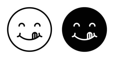 Yummy smile emoji icon set collection for web vector
