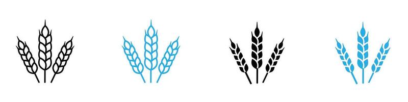 Wheat icon set collection for web vector