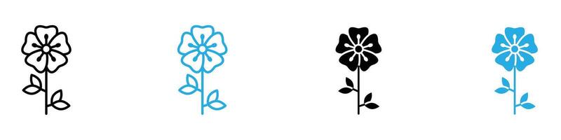 Wild rose icon set collection for web vector