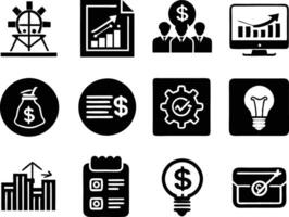 set of business icon illustration.idea, contact, target, organization, community, network, technology, businessman vector