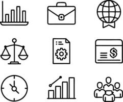 set of business icon line art illustration. idea, contact, target, organization, community, network, technology, businessman vector
