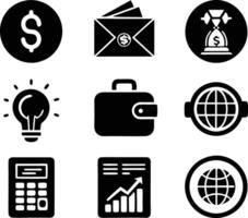 set of business icon illustration.idea, contact, target, organization, community, network, technology, businessman vector