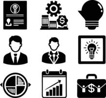 set of business icon illustration.idea, contact, target, organization, community, network, technology, businessman vector