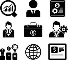 set of business icon illustration.idea, contact, target, organization, community, network, technology, businessman vector