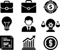 set of business icon illustration.idea, contact, target, organization, community, network, technology, businessman vector
