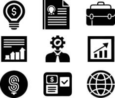 set of business icon illustration.idea, contact, target, organization, community, network, technology, businessman vector