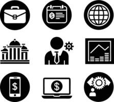 set of business icon illustration.idea, contact, target, organization, community, network, technology, businessman vector