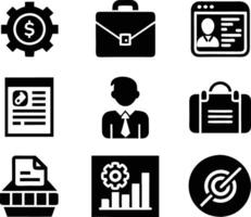 set of business icon illustration.idea, contact, target, organization, community, network, technology, businessman vector