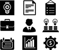 set of business icon illustration.idea, contact, target, organization, community, network, technology, businessman vector