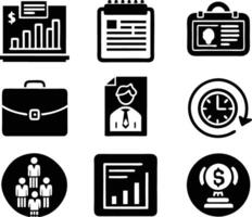 set of business icon illustration.idea, contact, target, organization, community, network, technology, businessman vector