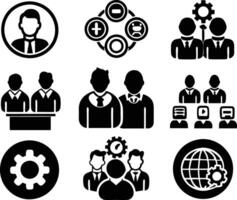 set of teamwork icon illustration. teamwork, team, meeting, business, work, collaboration, group, success, together vector