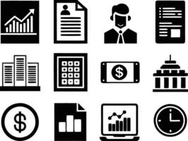 set of business icon illustration.idea, contact, target, organization, community, network, technology, businessman vector