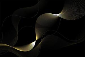 gold line wave abstract background. luxury design elements vector