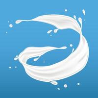 circular splash of milk. texture, milk and yogurt design elements. vector
