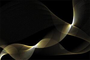gold line wave abstract background. luxury design elements vector