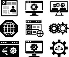 set of Programming icon illustration. computer, code, programming, software, technology, internet, program, coding, development vector
