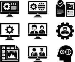 set of Programming icon illustration. computer, code, programming, software, technology, internet, program, coding, development vector