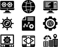 set of Programming icon illustration. computer, code, programming, software, technology, internet, program, coding, development vector