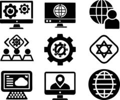set of Programming icon illustration. computer, code, programming, software, technology, internet, program, coding, development vector