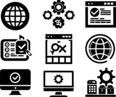 set of Programming icon illustration. computer, code, programming, software, technology, internet, program, coding, development vector