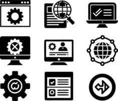 set of Programming icon illustration. computer, code, programming, software, technology, internet, program, coding, development vector