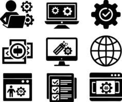 set of Programming icon illustration. computer, code, programming, software, technology, internet, program, coding, development vector