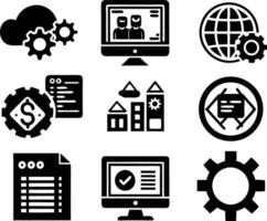 set of Programming icon illustration. computer, code, programming, software, technology, internet, program, coding, development vector