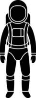 astronaut in a space suit silhouette black and white illustration vector