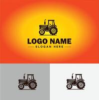 Tractor farm agriculture logo icon for business brand app icon farm industries machinery Tractor logo template vector
