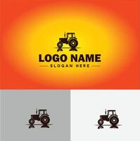 Tractor farm agriculture logo icon for business brand app icon farm industries machinery Tractor logo template vector
