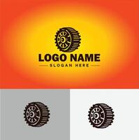 Tractor farm agriculture logo icon for business brand app icon farm industries machinery Tractor logo template vector