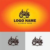 Tractor farm agriculture logo icon for business brand app icon farm industries machinery Tractor logo template vector