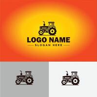 Tractor farm agriculture logo icon for business brand app icon farm industries machinery Tractor logo template vector