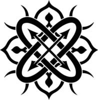 calligraphic pattern illustration black and white vector