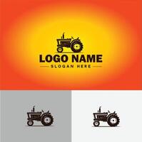 Tractor farm agriculture logo icon for business brand app icon farm industries machinery Tractor logo template vector