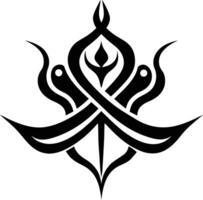 calligraphic pattern illustration black and white vector