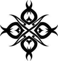 A Black and white symmetrical calligraphic pattern illustration vector