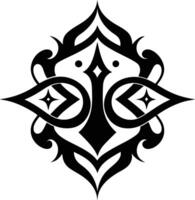 A Black and white symmetrical calligraphic pattern illustration vector