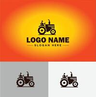 Tractor farm agriculture logo icon for business brand app icon farm industries machinery Tractor logo template vector