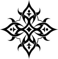 A Black and white symmetrical calligraphic pattern illustration vector