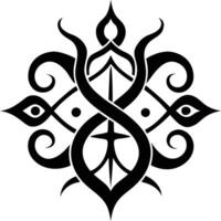 calligraphic pattern illustration black and white vector