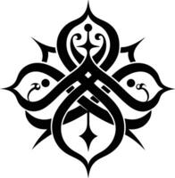 calligraphic pattern illustration black and white vector